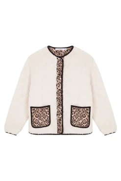 Women'secret Sobretudos-Casaco curta reversível com estampa animal bege