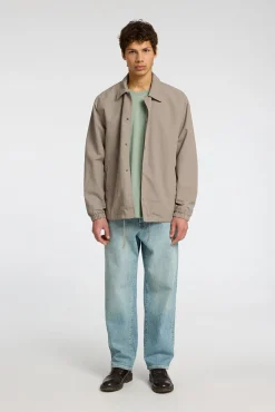 Selected Casacos-Casaco curto com gola confeccionado com materiais reciclados Tostado