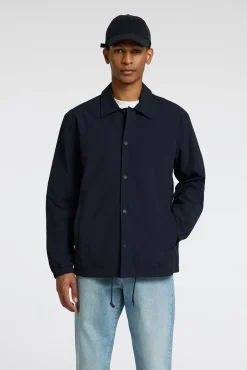 Selected Casacos-Casaco curto com gola confeccionado com materiais reciclados Azul