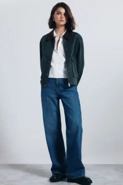 Springfield Sobretudos-Casaco curto encerado Caqui escuro