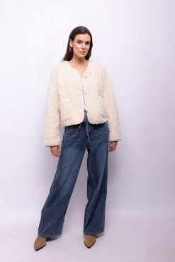 Object Sobretudos-Casaco de borrego sintética Branco