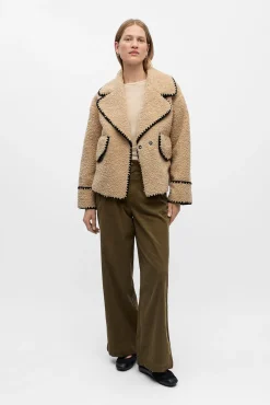 Object Sobretudos-Casaco de borrego sintética Tostado