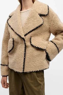 Object Sobretudos-Casaco de borrego sintética Tostado