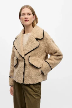 Object Sobretudos-Casaco de borrego sintética Tostado