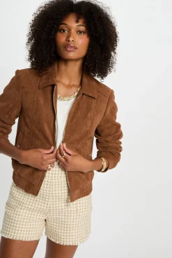 Morgan Sobretudos-Casaco de camurça Castanho