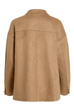 Vila Sobretudos-Casaco de camurça abotoada Castanho