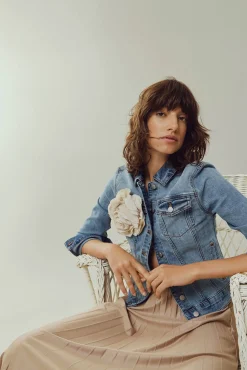 Vila Sobretudos-Casaco de ganga Azul