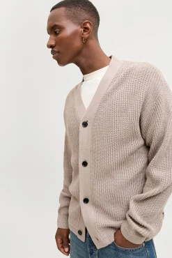 Jack & Jones Camisolas-Casaco de malha básico com gola em V cinzento