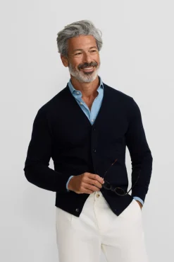 Silbon Camisolas-Casaco de malha clássico Azul