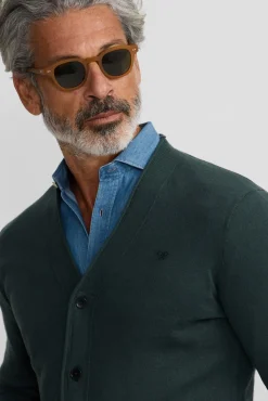 Silbon Camisolas-Casaco de malha clássico Verde