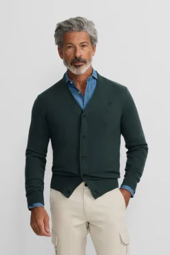 Silbon Camisolas-Casaco de malha clássico Verde