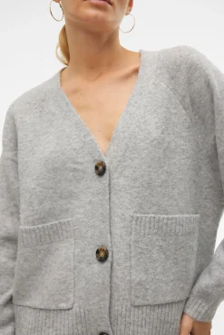 Vero Moda Camisolas-Casaco de malha com bolsos Cinzento