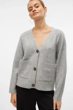 Vero Moda Camisolas-Casaco de malha com bolsos Cinzento