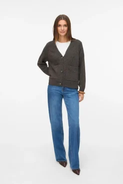 Vero Moda Camisolas-Casaco de malha com bolsos Castanho