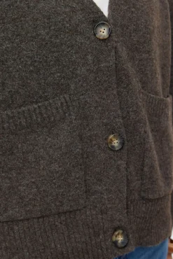 Vero Moda Camisolas-Casaco de malha com bolsos Castanho