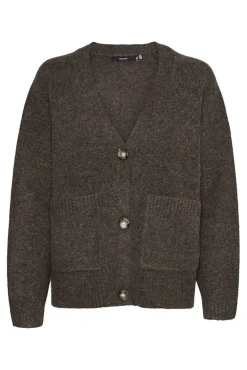 Vero Moda Camisolas-Casaco de malha com bolsos Castanho