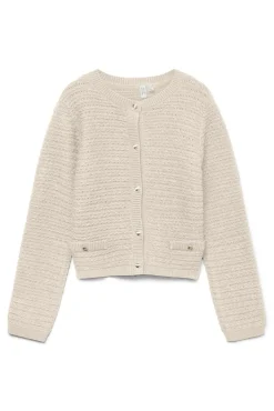 Vero Moda Camisolas-Casaco de malha com botões prateados Cinzento