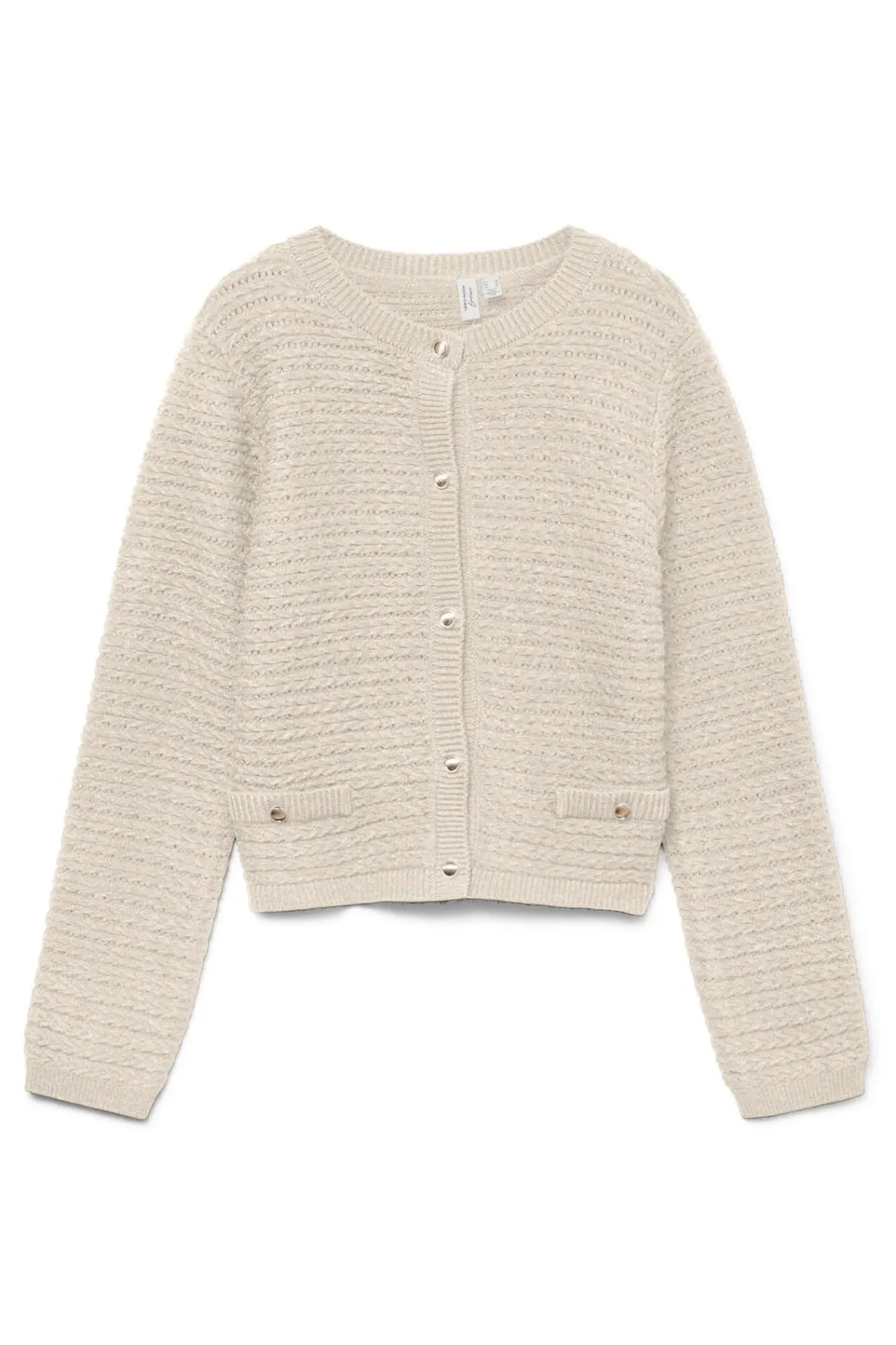 Vero Moda Camisolas-Casaco de malha com botões prateados Cinzento