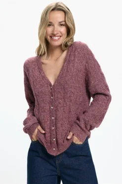 Vero Moda Camisolas-Casaco de malha com botões de pérola Subiu