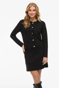 Vila Camisolas-Casaco de malha com botões e viscose Preto