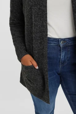 Vero Moda Curve Camisolas-Casaco de malha com capuz tamanho grande Preto