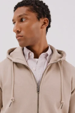 Cortefiel Camisolas-Casaco de malha com capuz Tostado