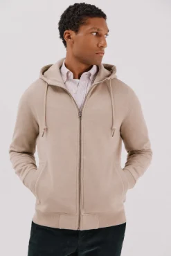 Cortefiel Camisolas-Casaco de malha com capuz Tostado