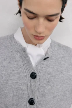 Pedro del Hierro Camisolas-Casaco de malha com detalhes em oitos Cizento