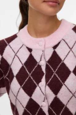 Vero Moda Camisolas-Casaco de malha com estampado de diamantes Subiu