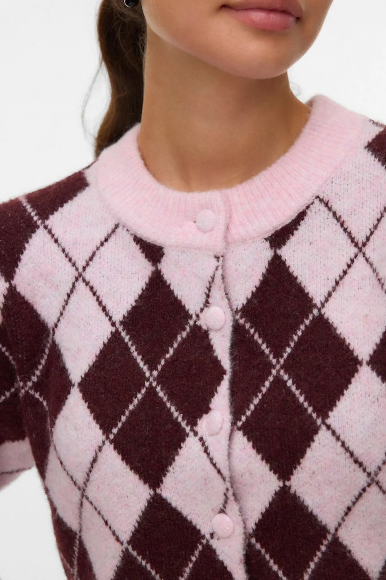 Vero Moda Camisolas-Casaco de malha com estampado de diamantes Subiu