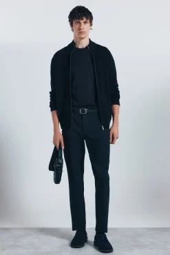 Springfield Camisolas-Casaco de malha com fecho-éclair Milano preto