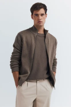 Springfield Camisolas-Casaco de malha com fecho-éclair Milano cru