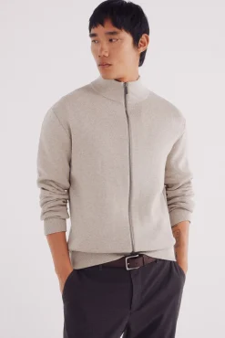 Springfield Camisolas-Casaco de malha com fecho-éclair Milano cru