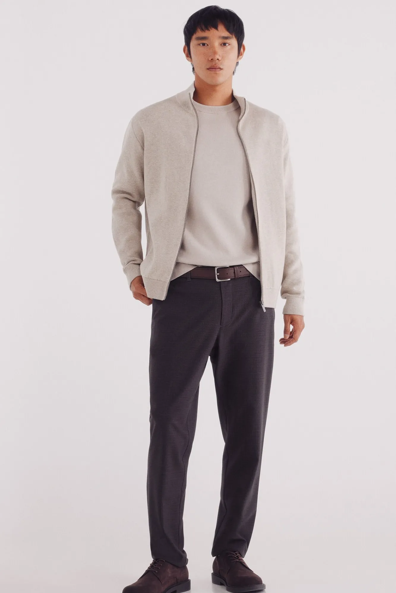 Springfield Camisolas-Casaco de malha com fecho-éclair Milano cru