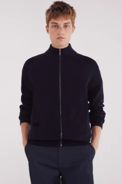 Springfield Camisolas-Casaco de malha com fecho-éclair Milano azul