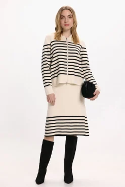 Vila Camisolas-Casaco de malha com viscose Tostado