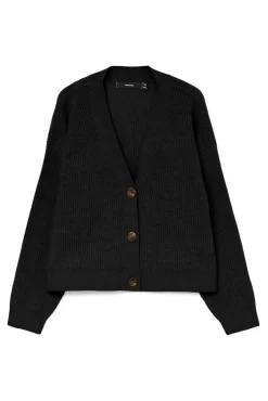 Vero Moda Camisolas-Casaco de malha curto de manga comprida Preto