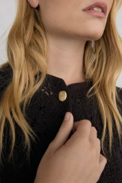 Pedro del Hierro Camisolas-Casaco de malha de crochet Marrom