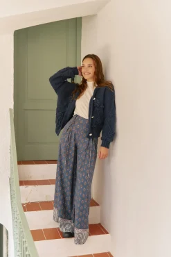 Jaase Camisolas-Casaco de malha de malha Azul