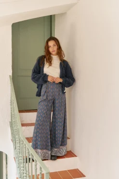 Jaase Camisolas-Casaco de malha de malha Azul