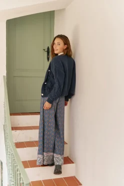 Jaase Camisolas-Casaco de malha de malha Azul