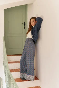 Jaase Camisolas-Casaco de malha de malha Azul