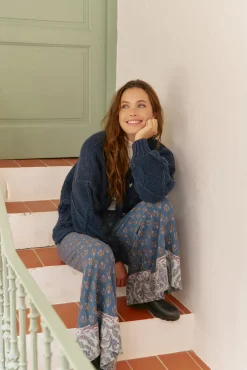 Jaase Camisolas-Casaco de malha de malha Azul