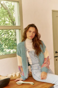 Jaase Camisolas-Casaco de malha de malha Azul