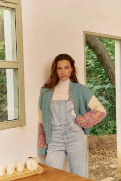 Jaase Camisolas-Casaco de malha de malha Azul