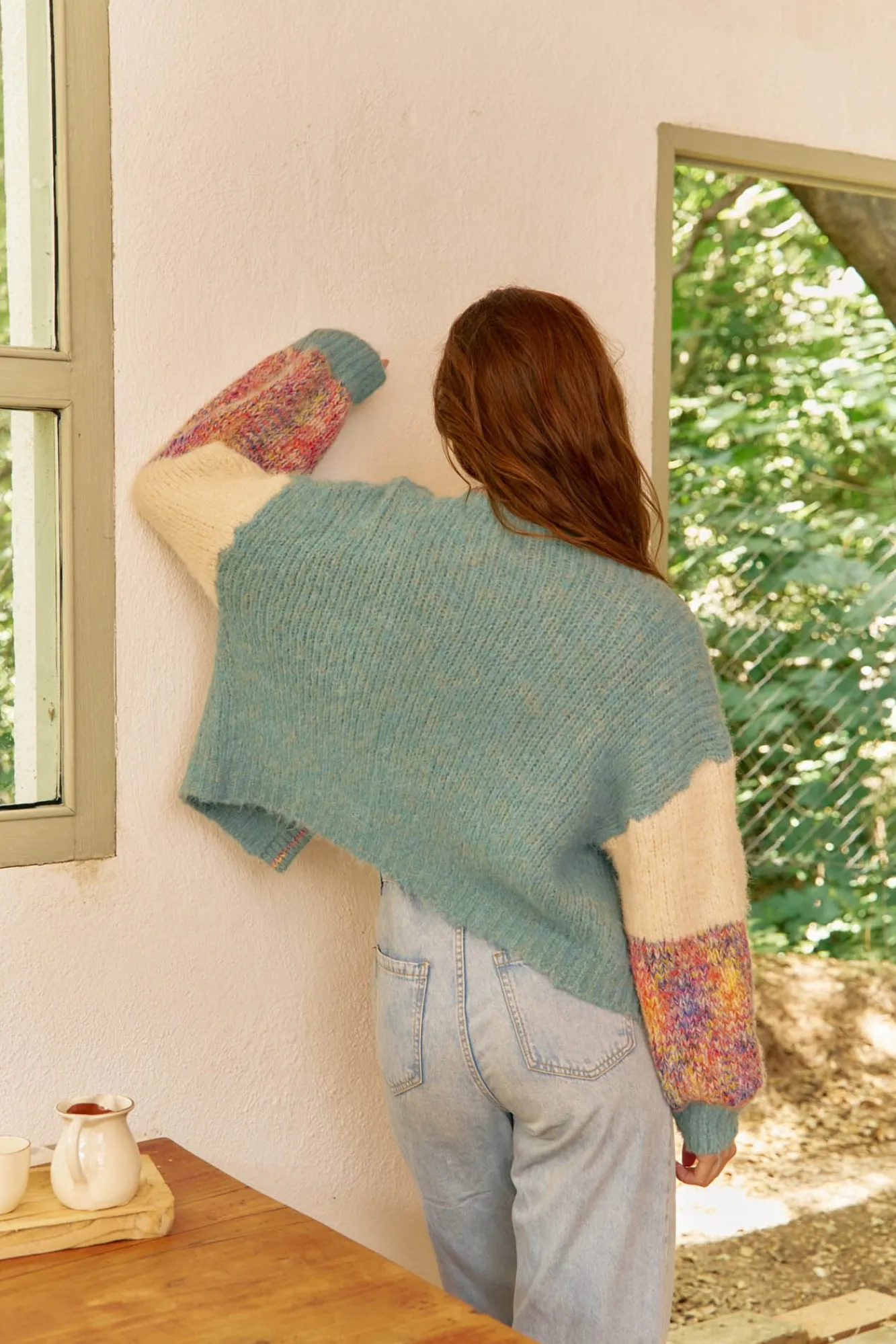 Jaase Camisolas-Casaco de malha de malha Azul