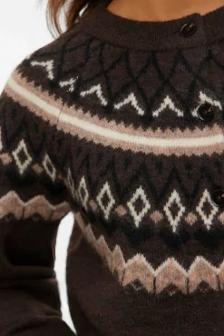 Vero Moda Camisolas-Casaco de malha de malha Castanho