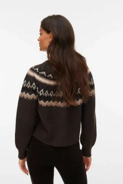 Vero Moda Camisolas-Casaco de malha de malha Castanho