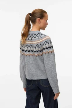 Vero Moda Camisolas-Casaco de malha de malha Cinzento