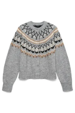 Vero Moda Camisolas-Casaco de malha de malha Cinzento